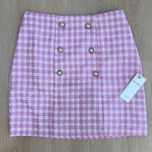 NWT pink houndstooth skirt from red dress